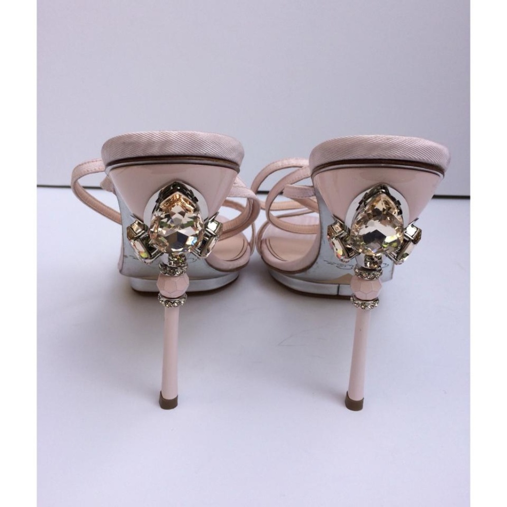 Oscar de la Renta Crystal Embellished-Heel Sandal, Size 40, NEW, Retail $790
